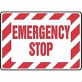 Accuform SAFETY SIGN EMERGENCY STOP 10 in  X 14 in MELC519VP
